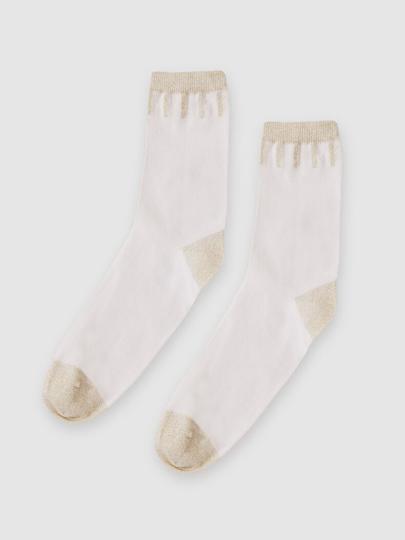Simli Soket Beyaz Çorap
