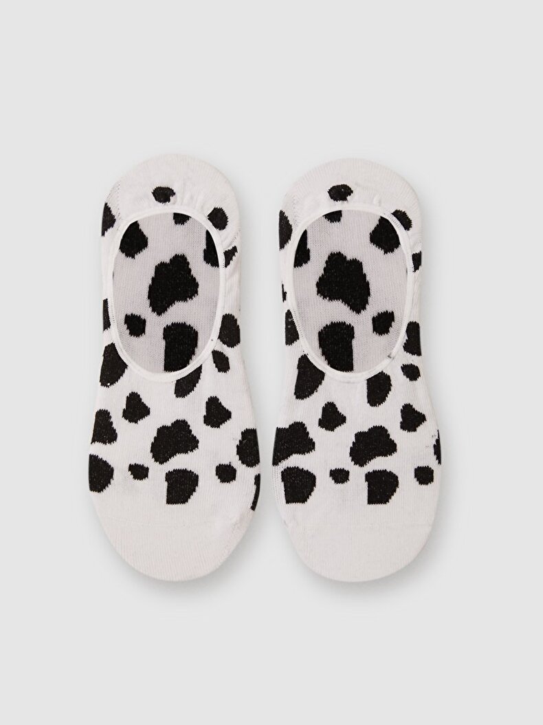Pattern Flats White Socks