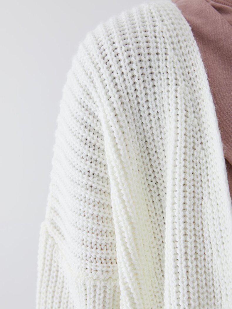Knitted White Cardigan