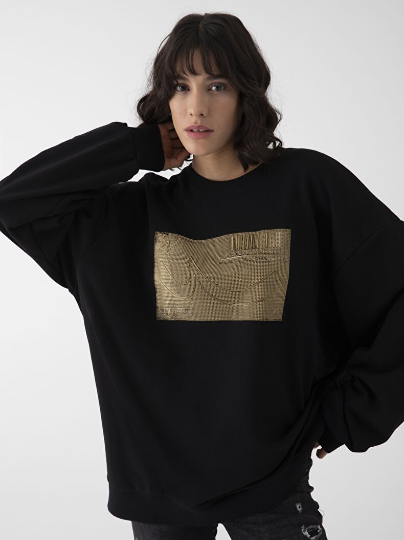 Ltb Logo Loose Fit Black Sweatshirt | Sweatshirt | WOMEN · LTB