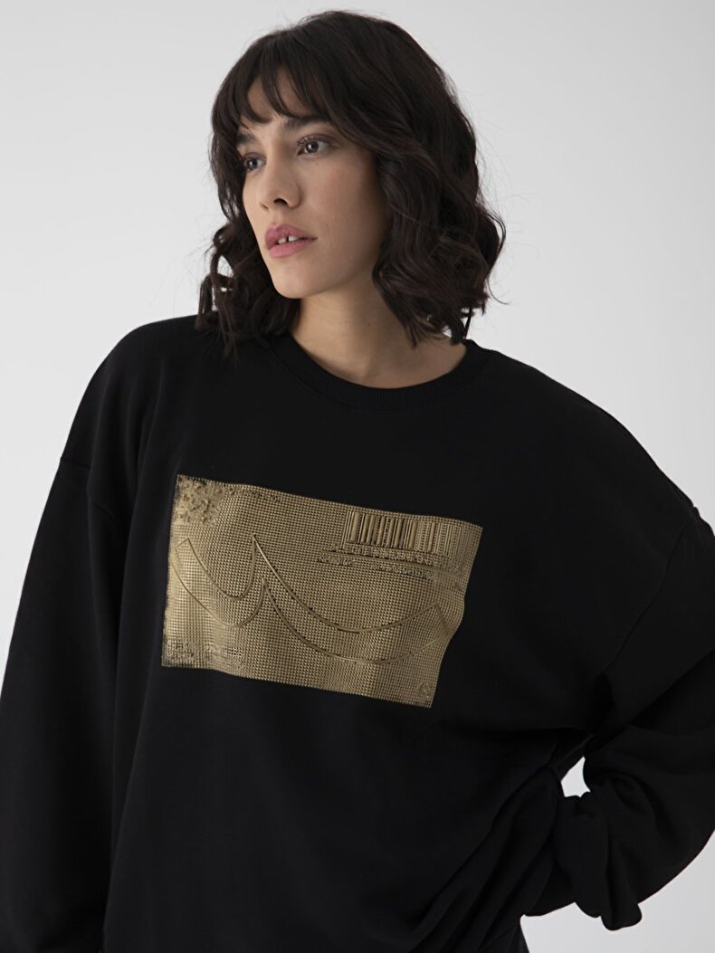 Ltb Logo Loose Fit Black Sweatshirt | WOMEN LTB Sweatshirt · 