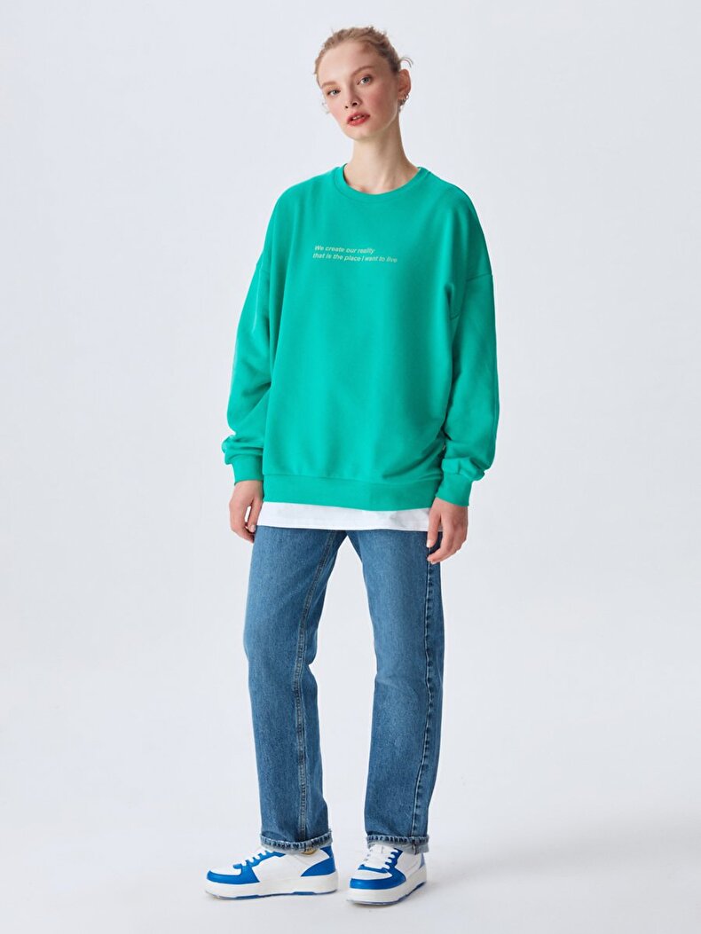 Oversized Green Sweatshirt