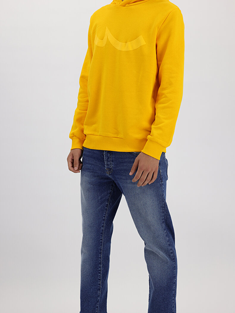 Ltb Logo With Hood Yellow Sweatshirt