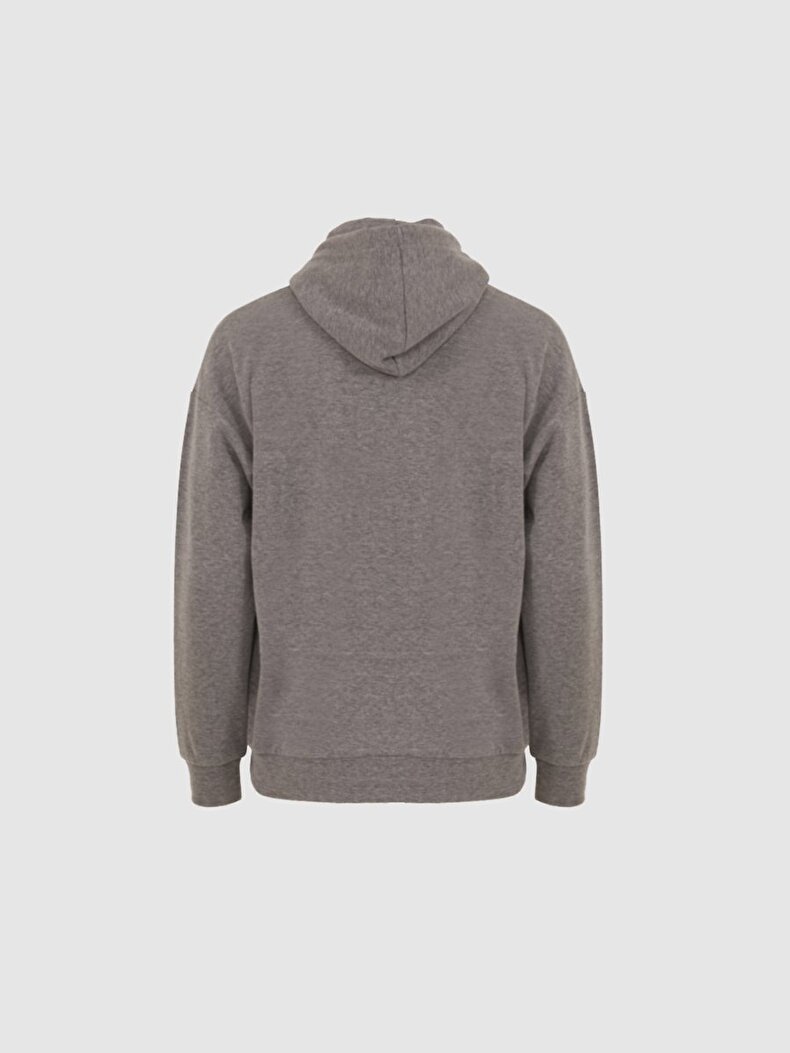 With Patch With Hood Grey Sweatshirt