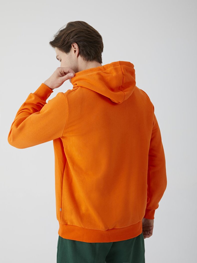Print With Print With Hood Orange Sweatshirt