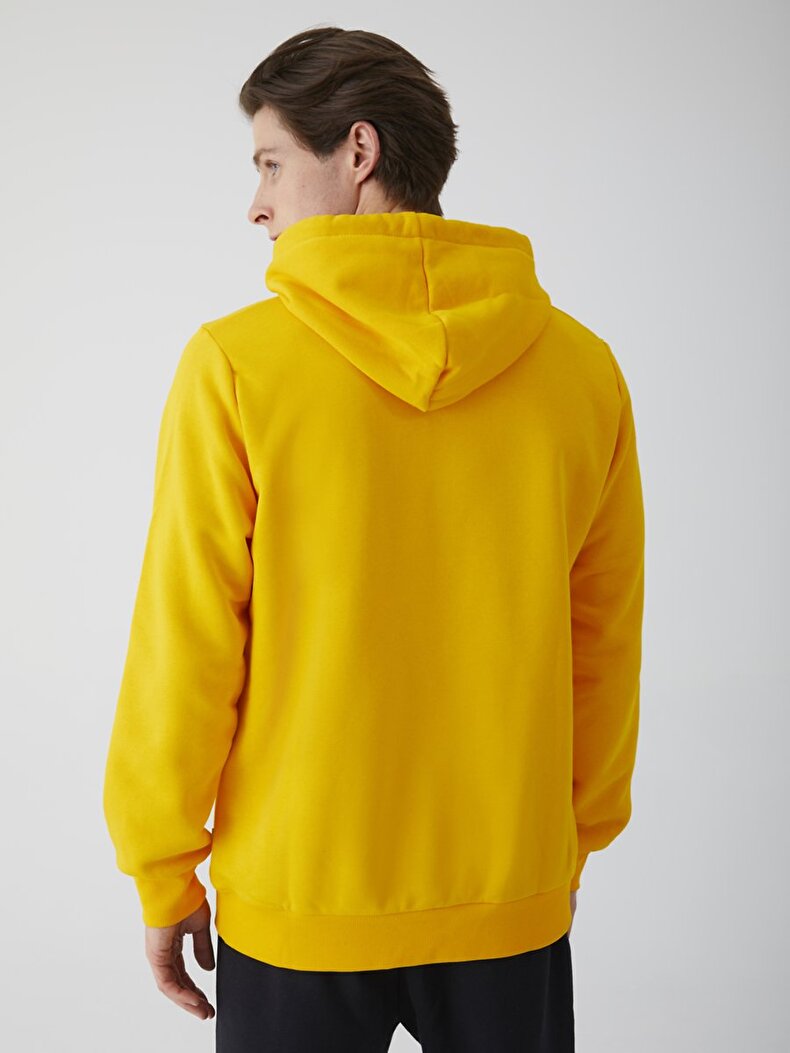 Print With Print With Hood Gelb Sweatshirt