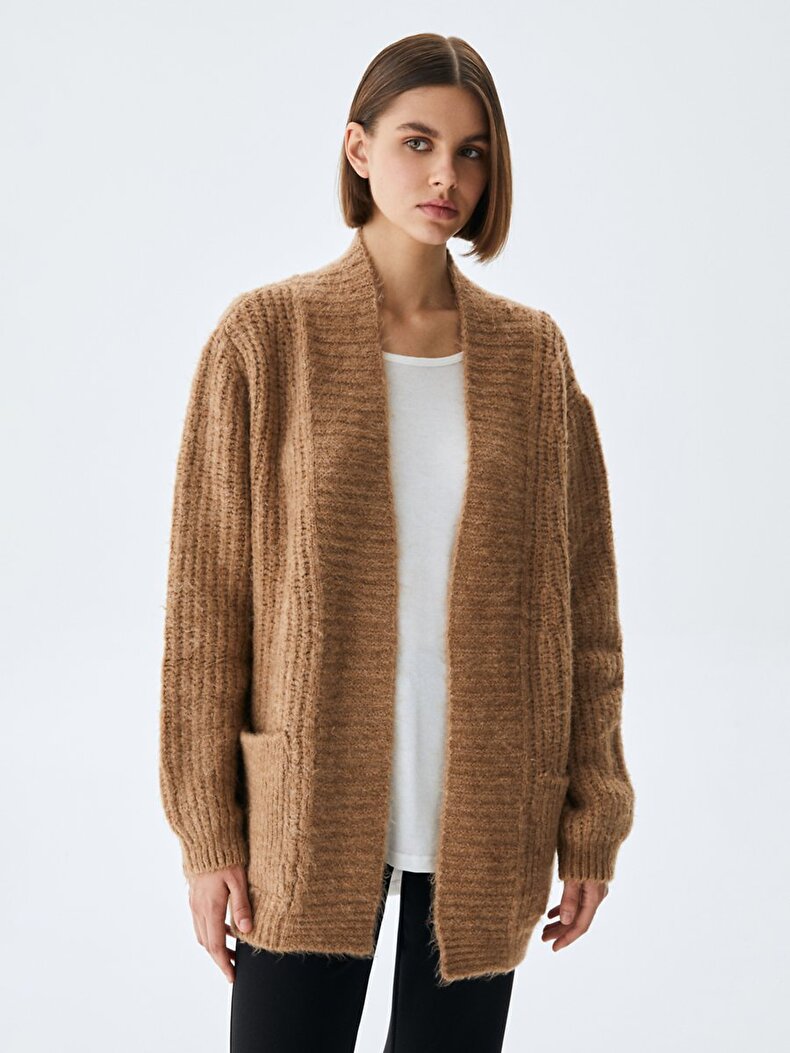 With Pockets Knitwear Bruin Cardi̇gan
