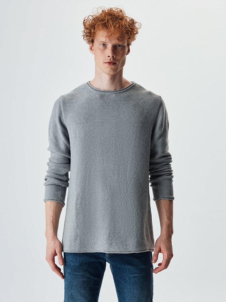 Long Sleeve Basic Grey Pullover