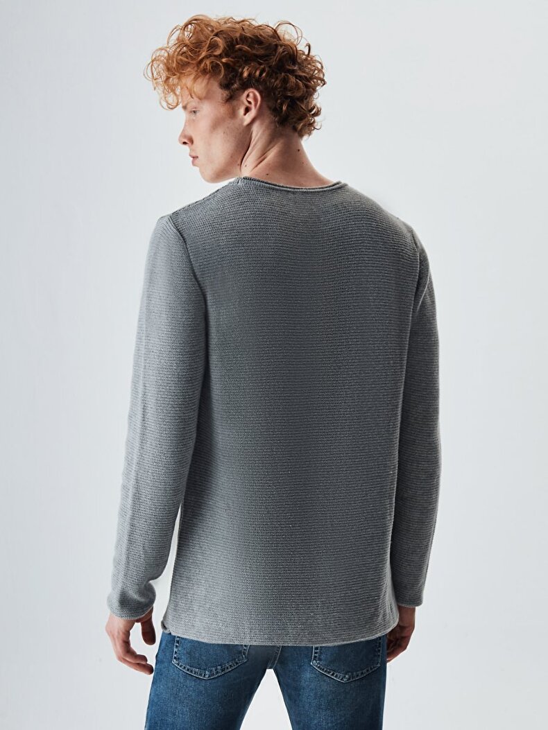 Long Sleeve Basic Grey Pullover