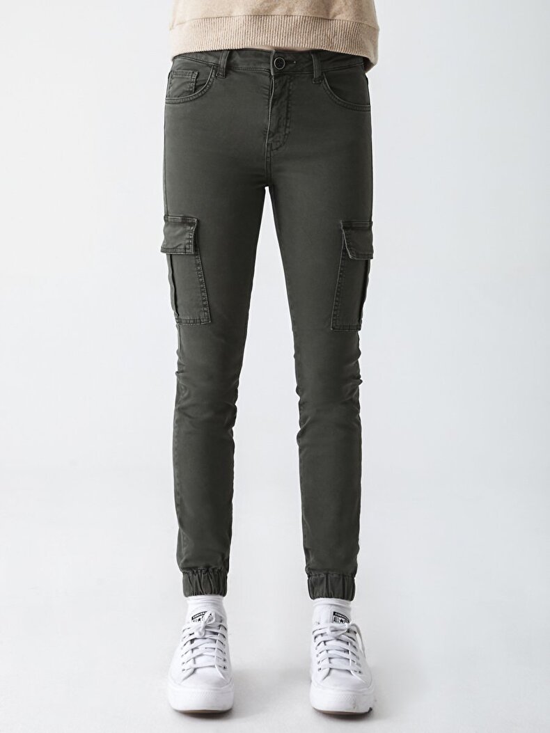 Cargo Tracksuit Elastic Green Trousers