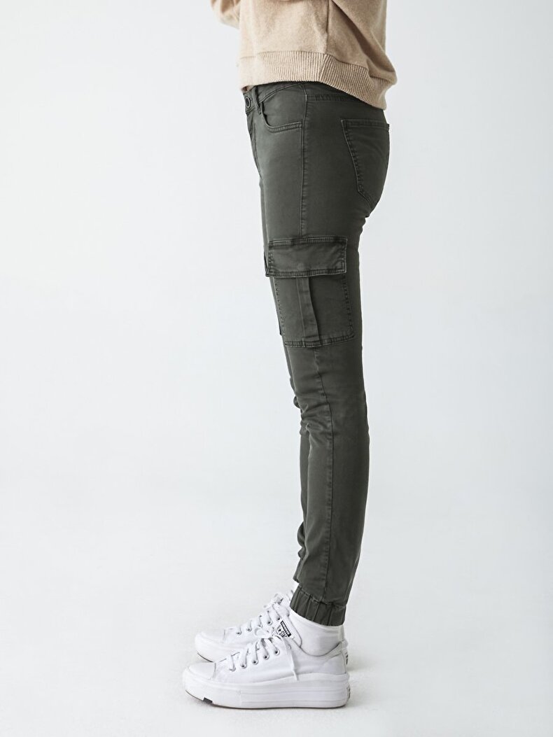Cargo Tracksuit Elastic Green Trousers