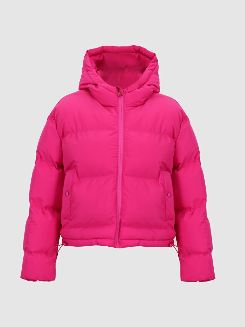 Şişme Kısa Pembe Mont