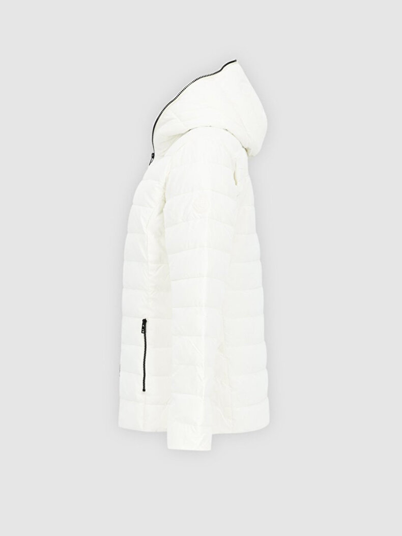 With Hood Puffer White Coat