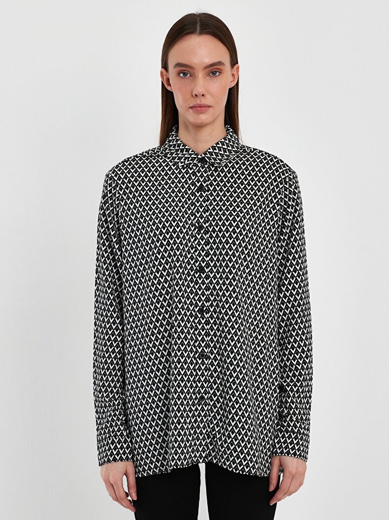Geometric Pattern Long Sleeve Shirt