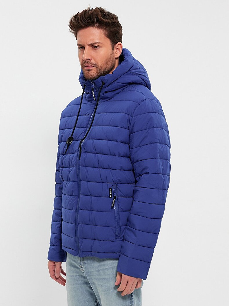 With Hood Puffer Navy Jacket