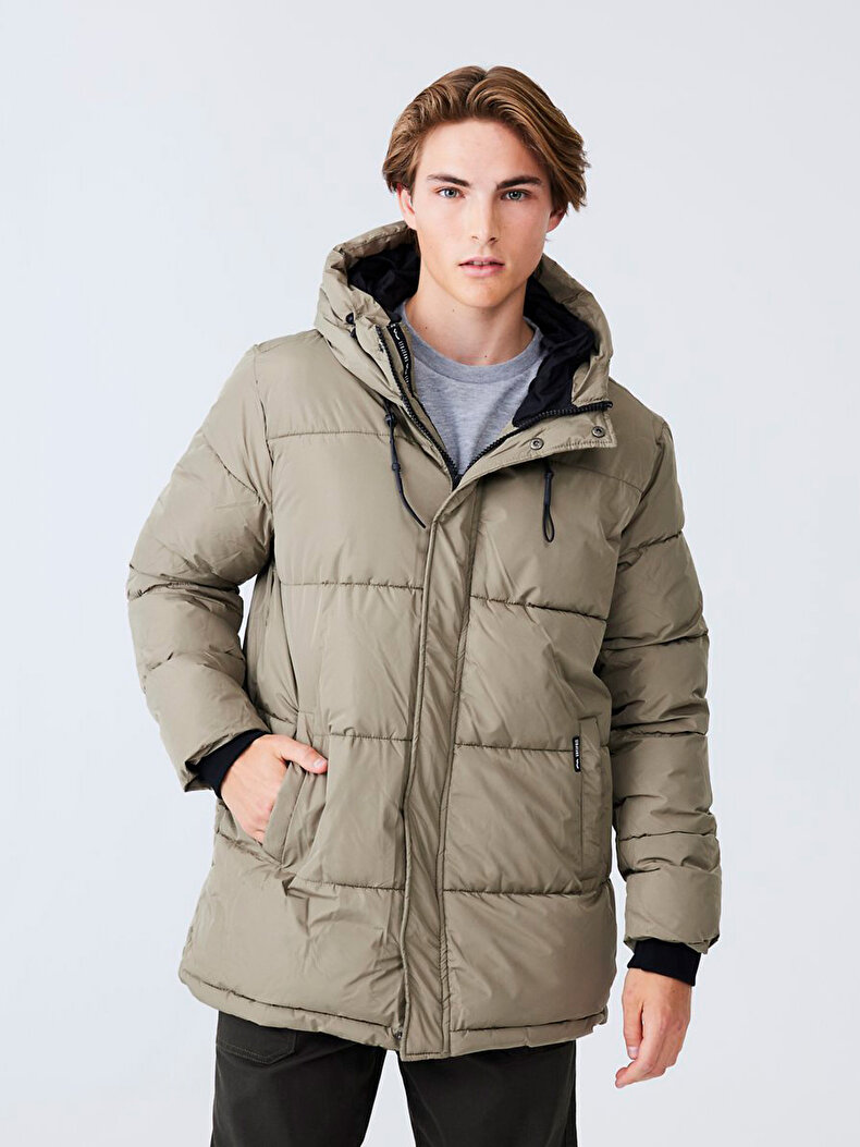 With Hood Puffer Green