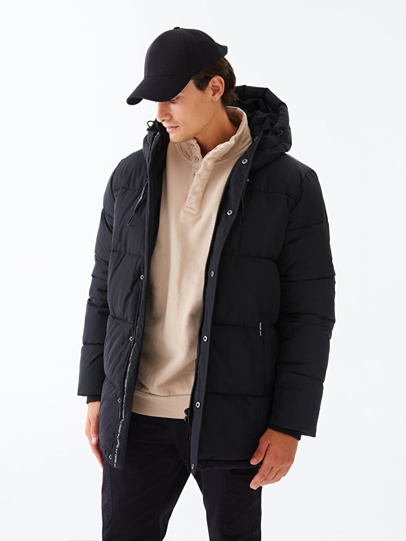 With Hood Puffer Black