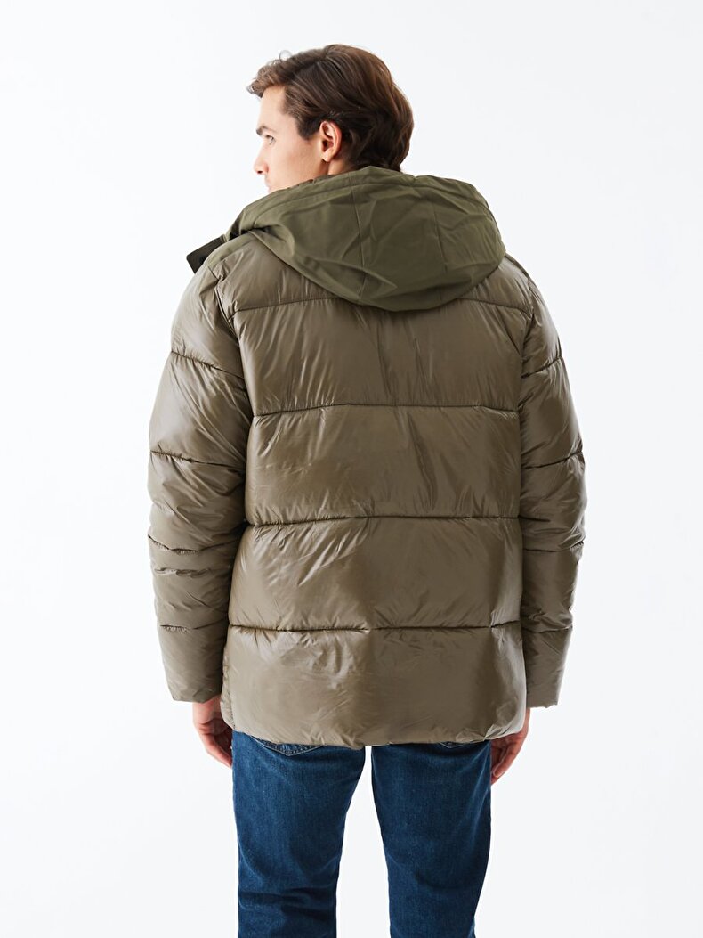 Puffer With Pockets Green Coat