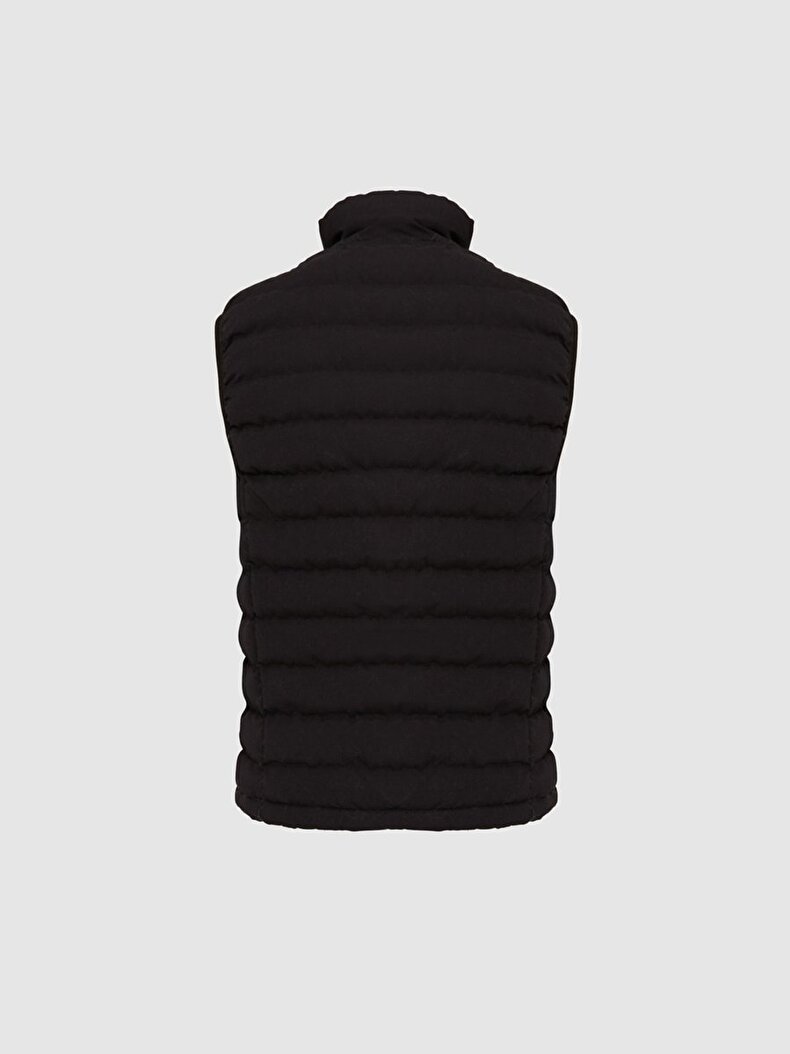 Straight Collar Zwart Vest