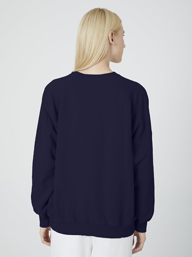 Bleached Comfortable Cut Dark Blue Sweatshirt