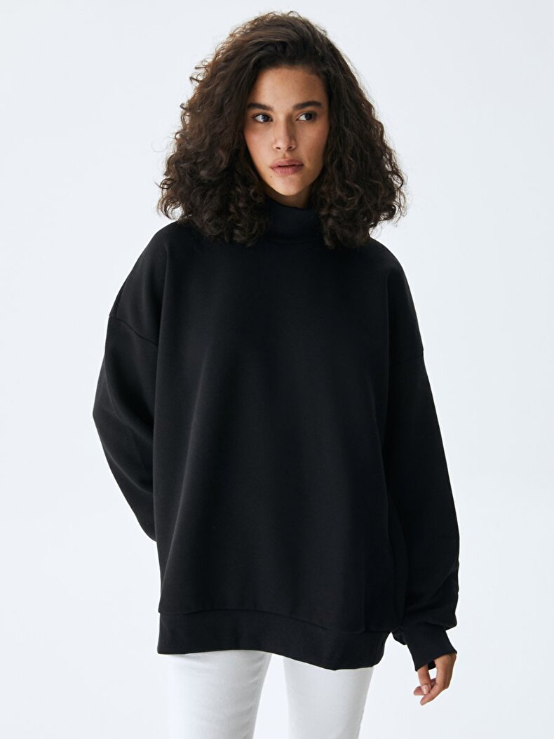 Print With Print Straight Collar Black