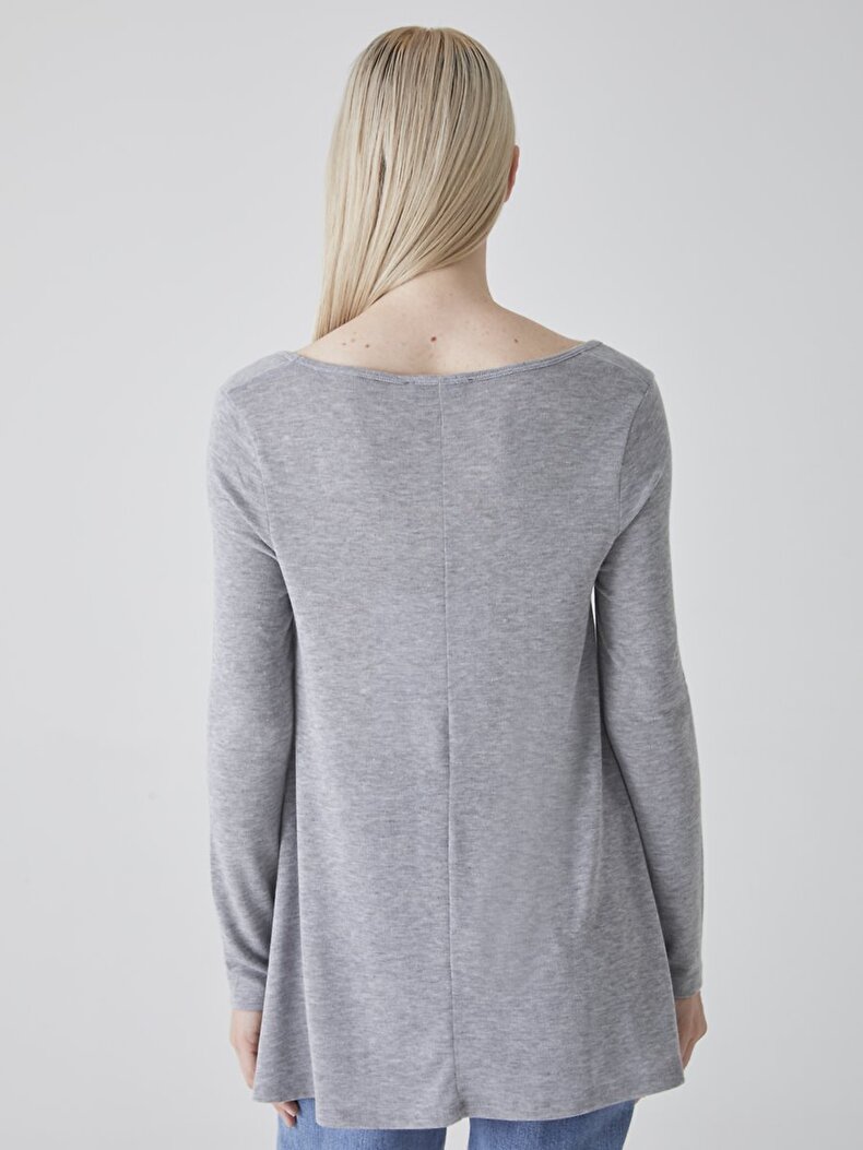 Wide Collar Grey Sweatshirt