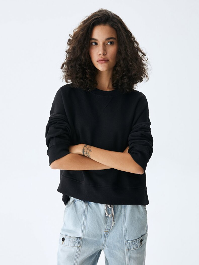 Crew Neck Schwarz Sweatshirt