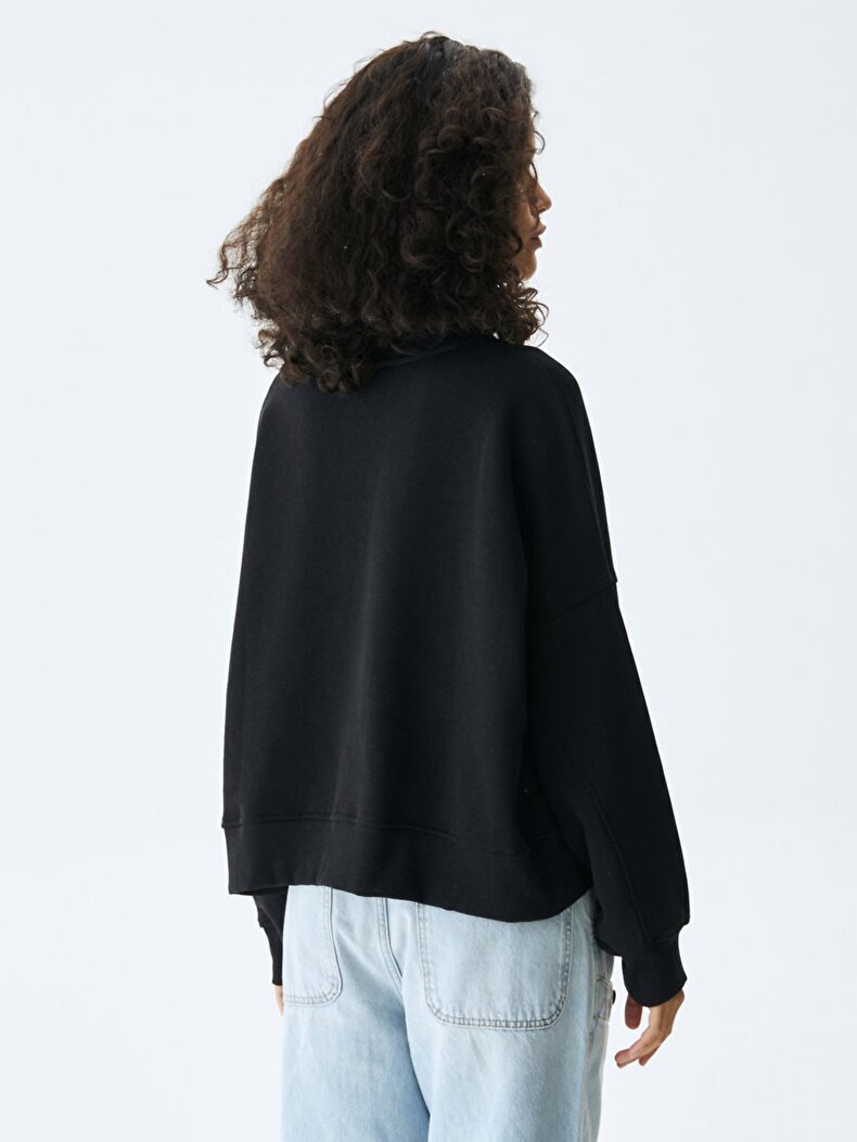Crew Neck Schwarz Sweatshirt