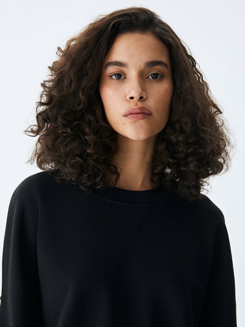 Crew Neck Schwarz Sweatshirt