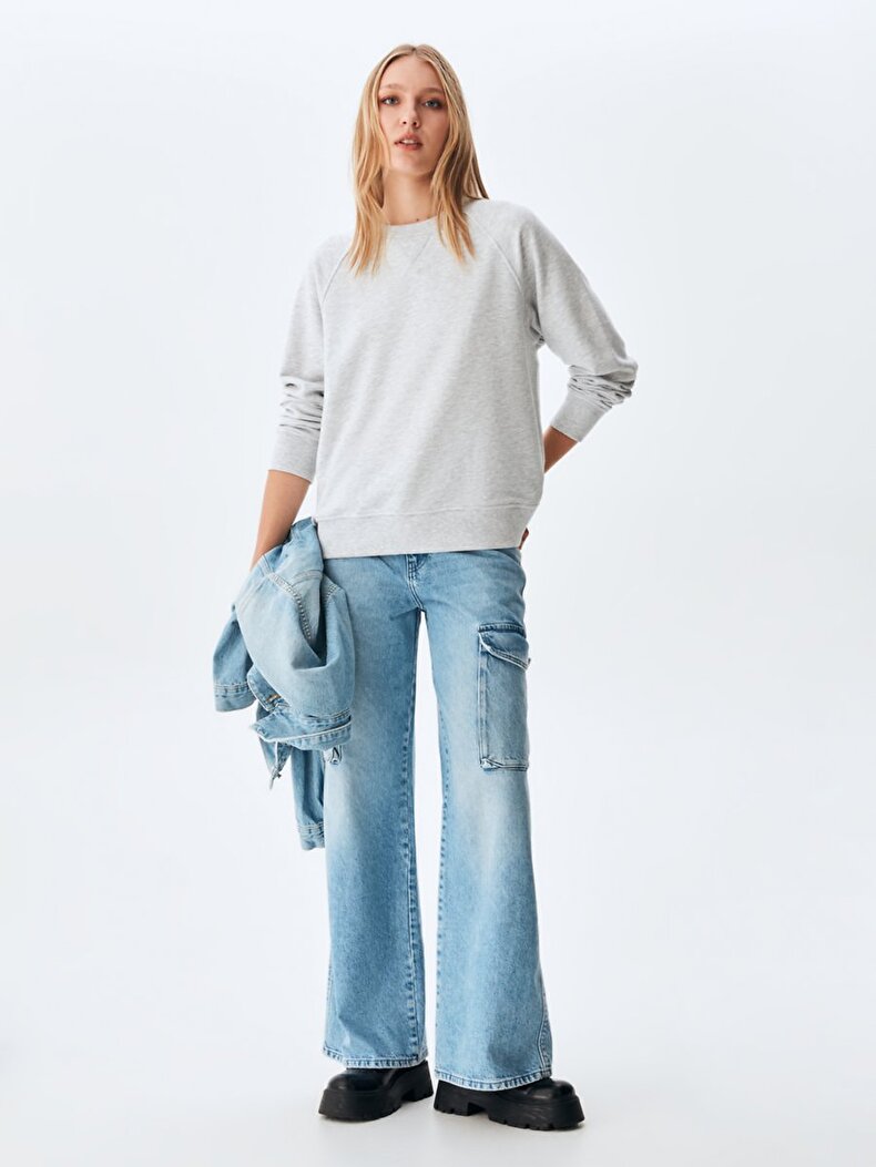 Crew Neck Grau Sweatshirt