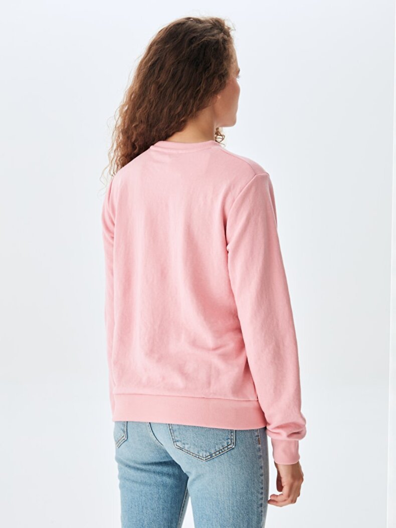 Ltb Logo Round Collar Pink Sweatshirt