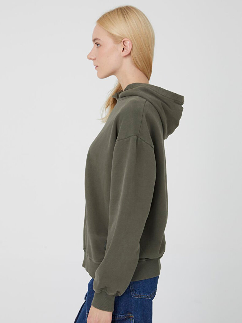 With Hood Green Sweatshirt