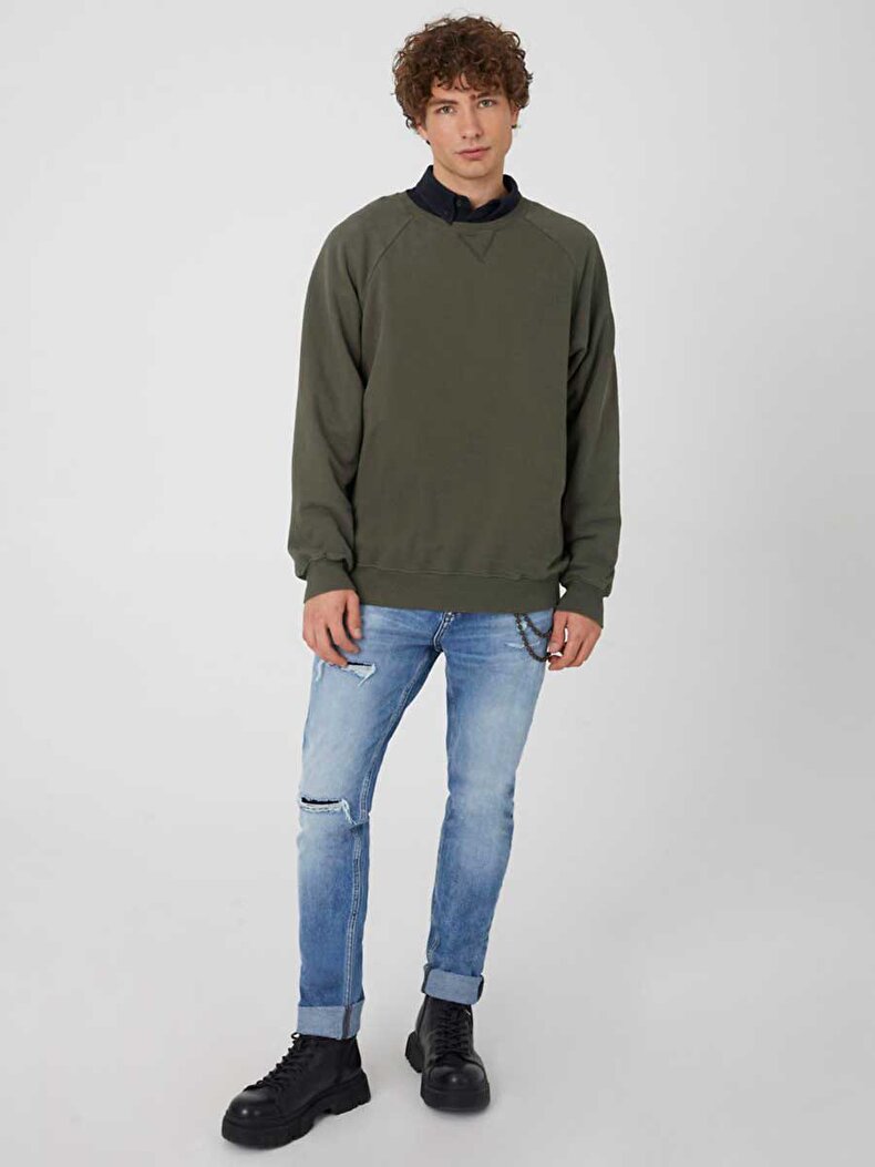 Bleached Crew Neck Green