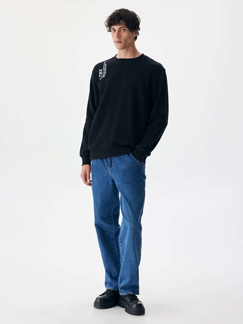 Print Schwarz Sweatshirt