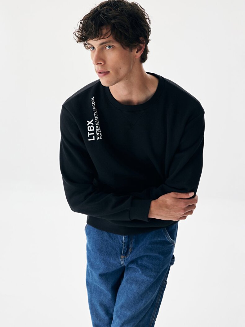 Print Schwarz Sweatshirt