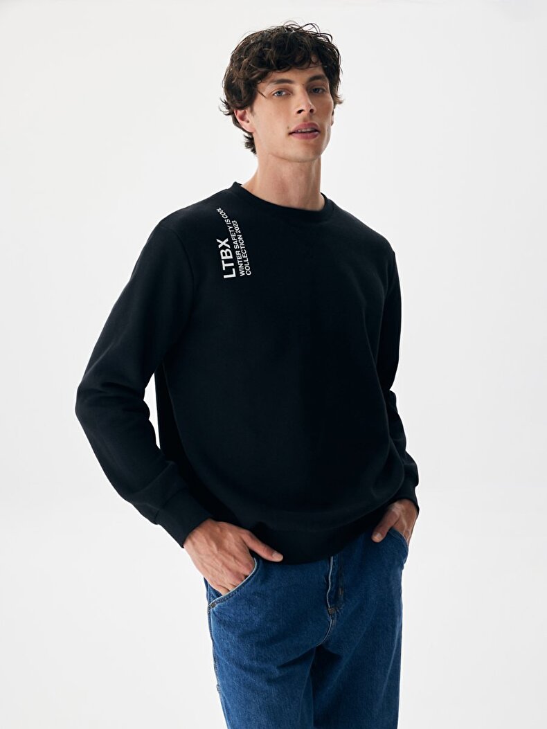 Print Schwarz Sweatshirt