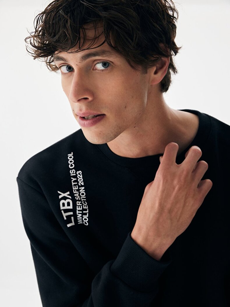 Print Schwarz Sweatshirt