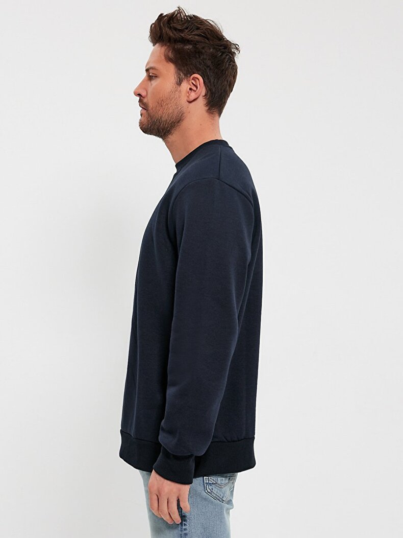 Print Dunkelblau Sweatshirt