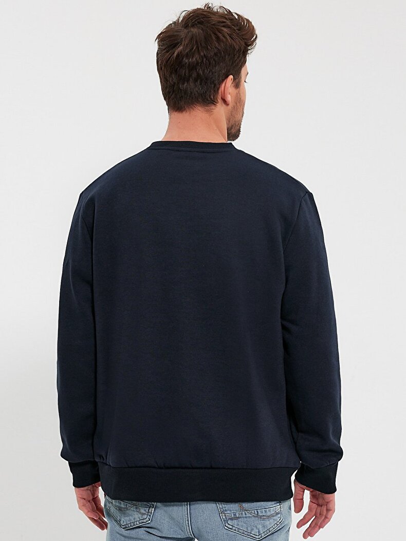 Print Dunkelblau Sweatshirt