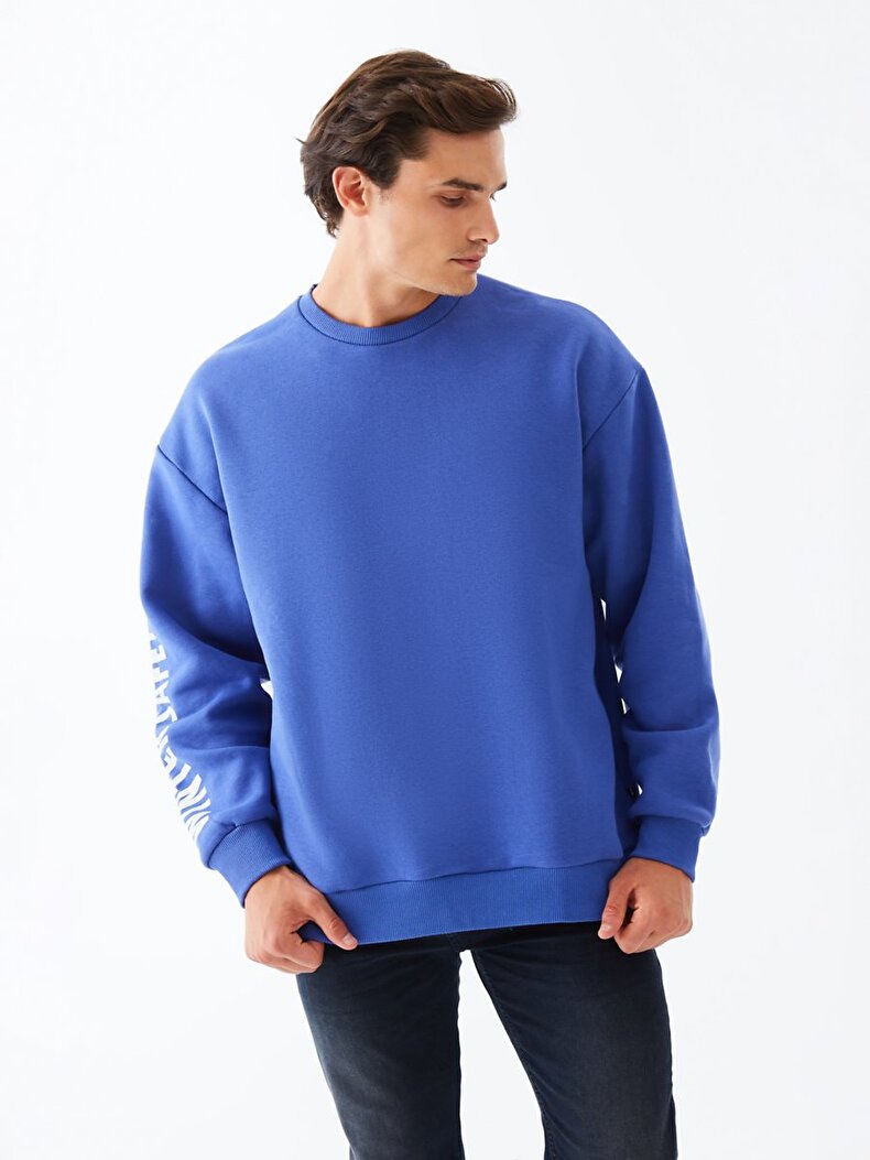 Arms Print With Print Dunkelblau Sweatshirt