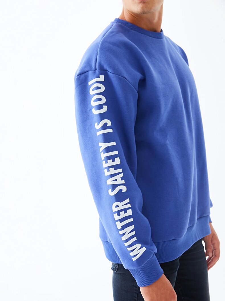 Arms Print With Print Dunkelblau Sweatshirt