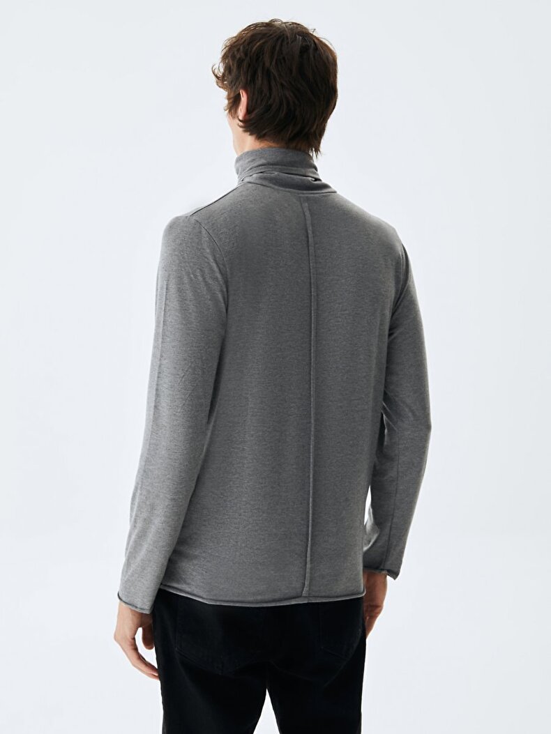 Turtle Neck Grey Sweatshirt