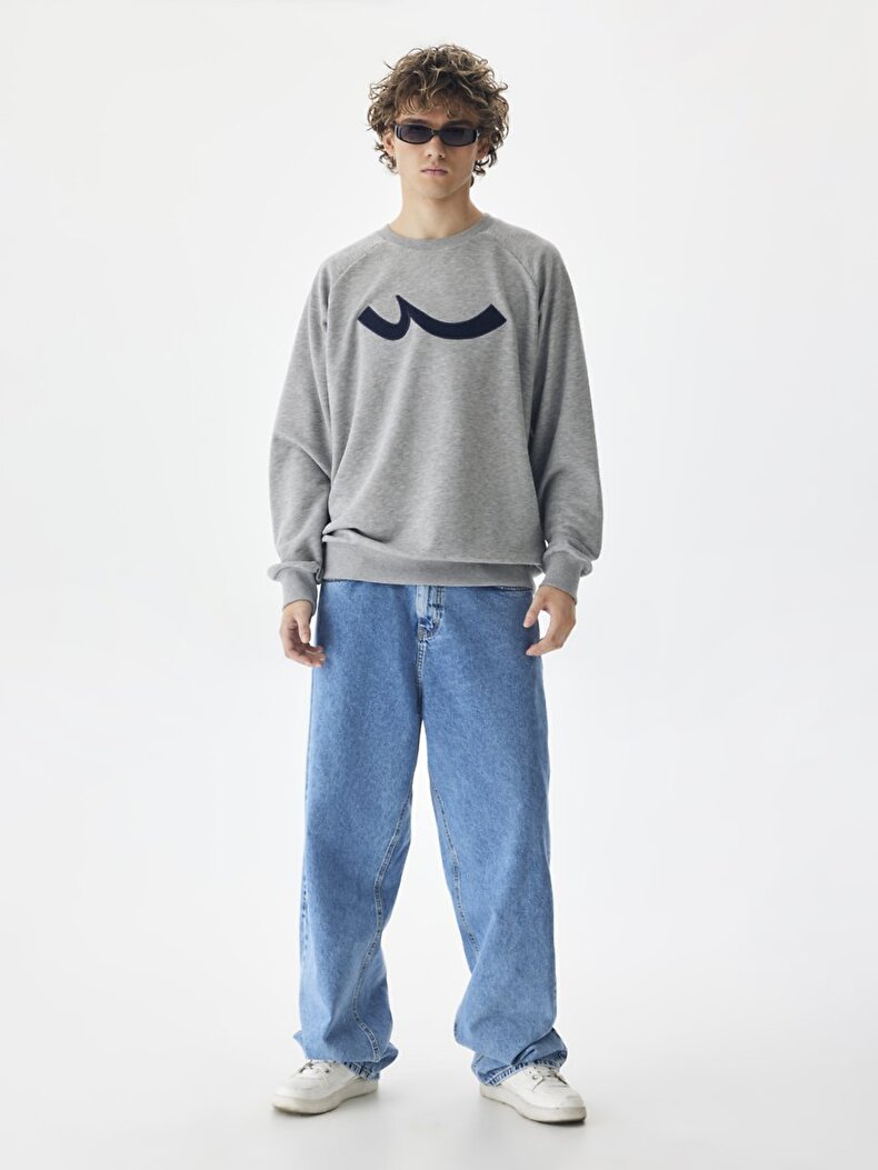 Ltb Logo Crew Neck Grau Sweatshirt