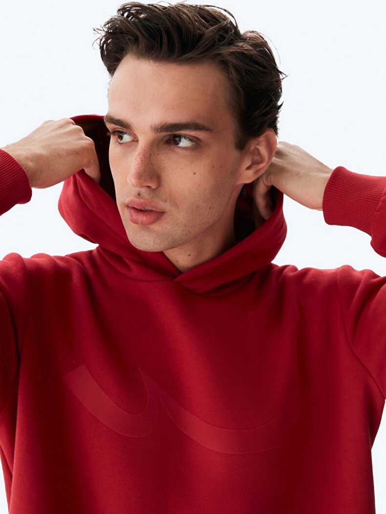 Ltb Logo With Hood Orange Sweatshirt