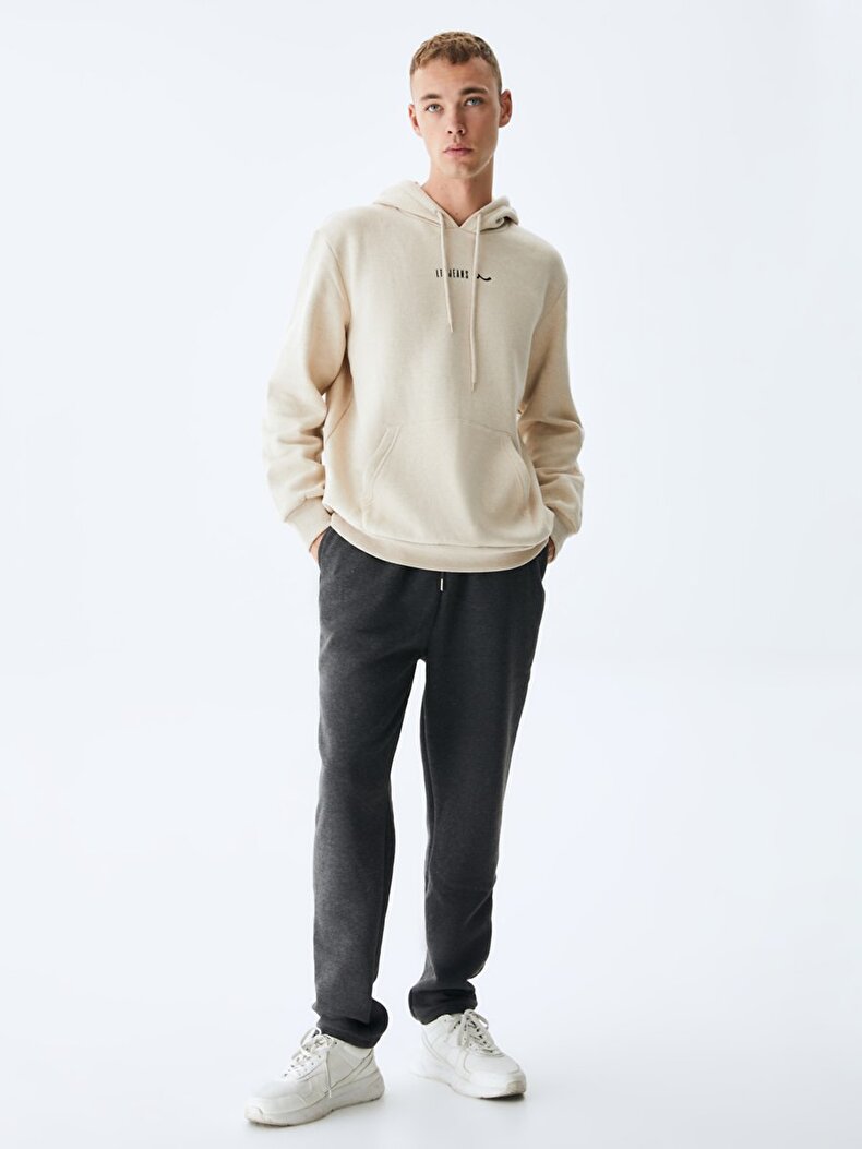 With Hood Beige Sweatshirt