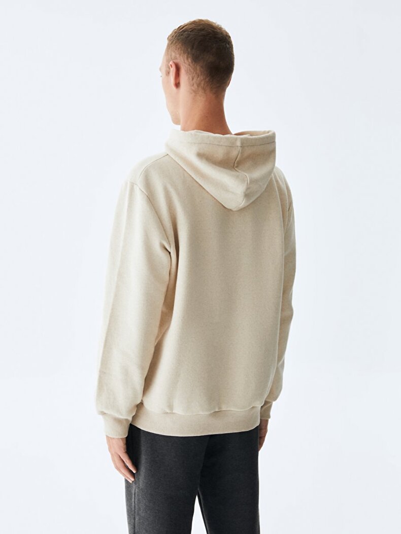 With Hood Beige Sweatshirt