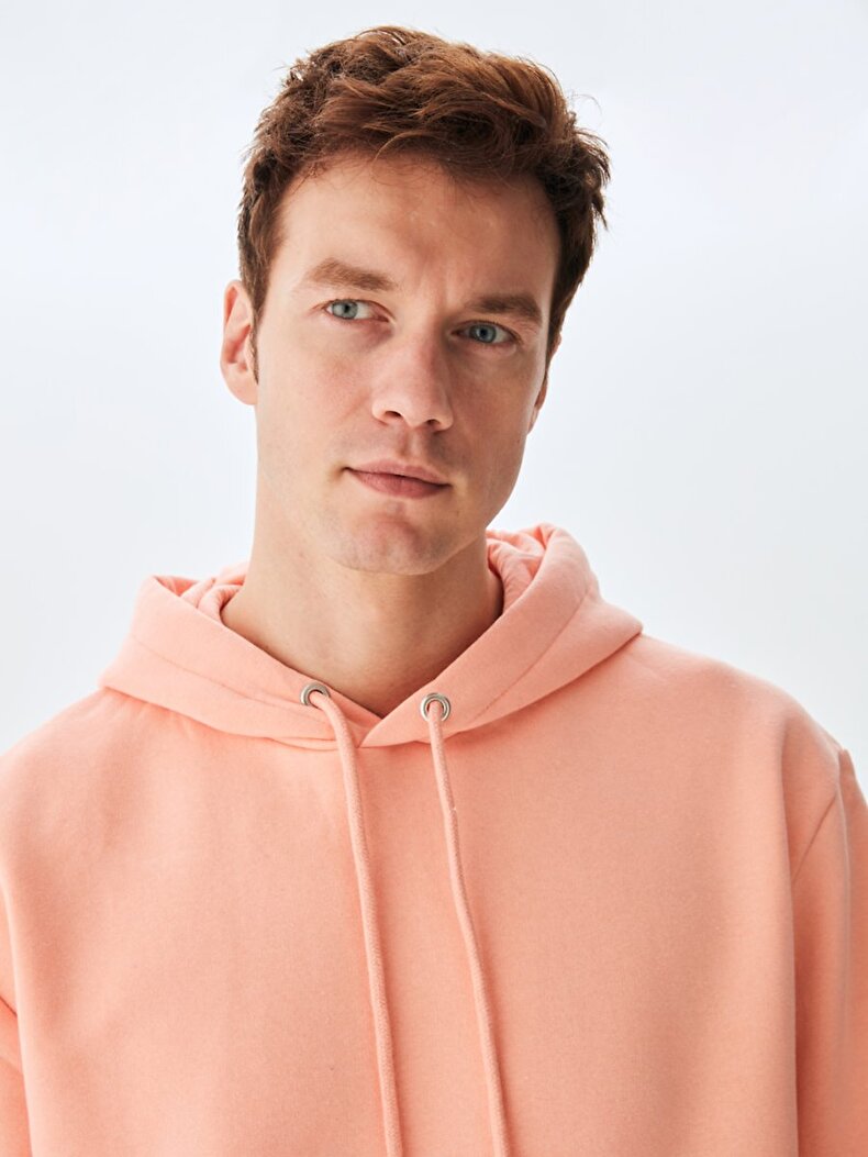 Basic With Hood Orange Sweatshirt