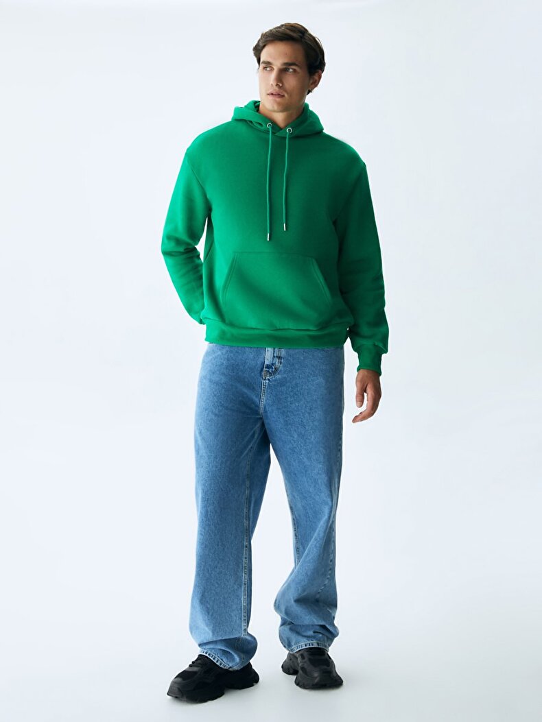 Basic With Hood Groen Sweatshirt
