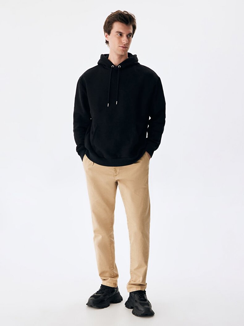 Basic With Hood Schwarz Sweatshirt