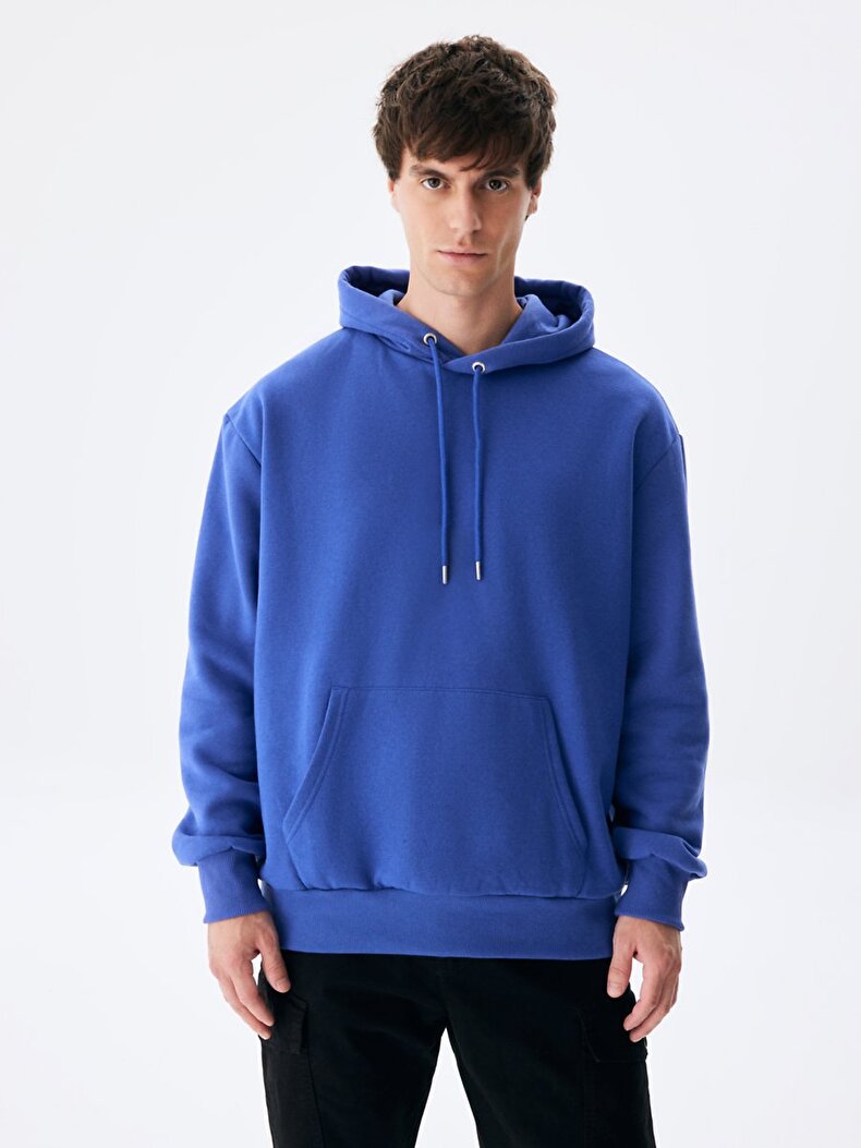 Basic With Hood Dunkelblau Sweatshirt